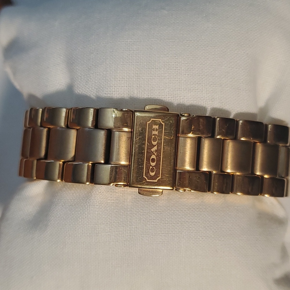 Coach Gold-Tone Crystal Bezel Chronograph Watch - Picture 4 of 8